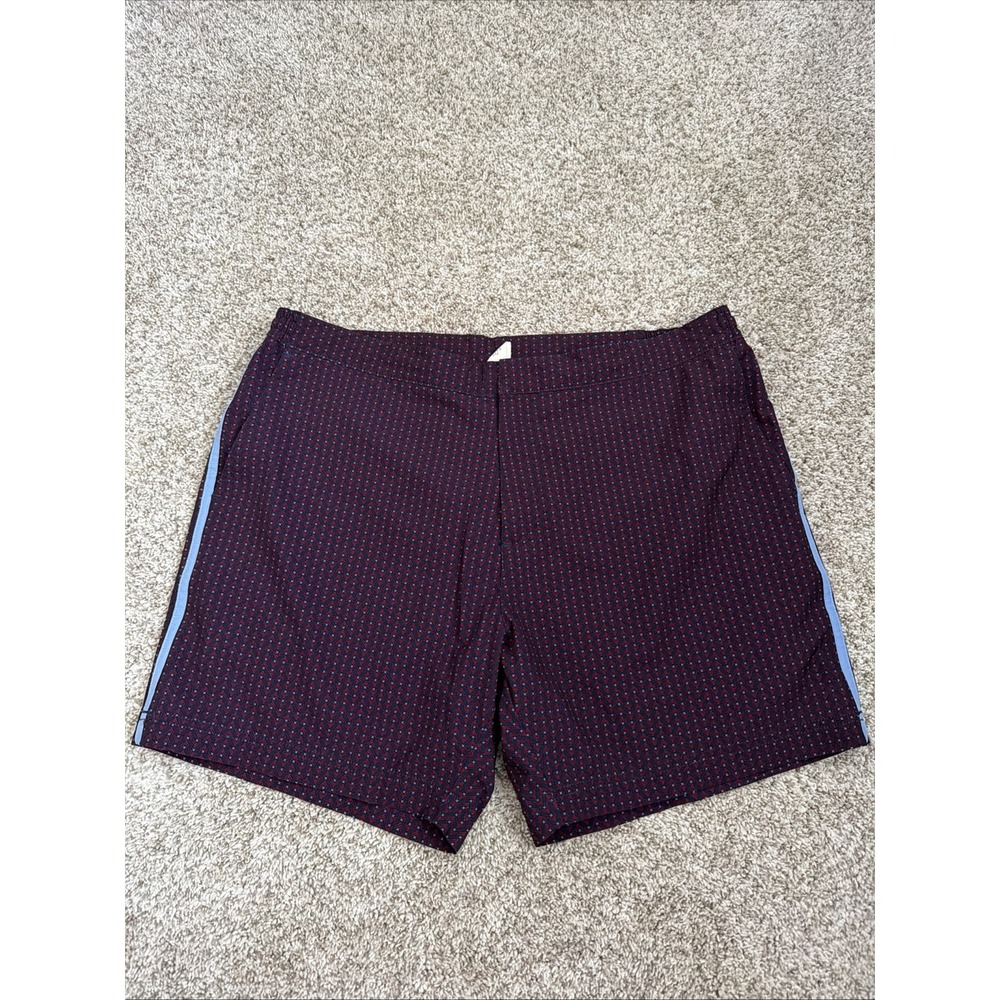 Fair Harbor The Sextant Swim Trunks Mens 34 Red Blue Geometric Side Stripe
